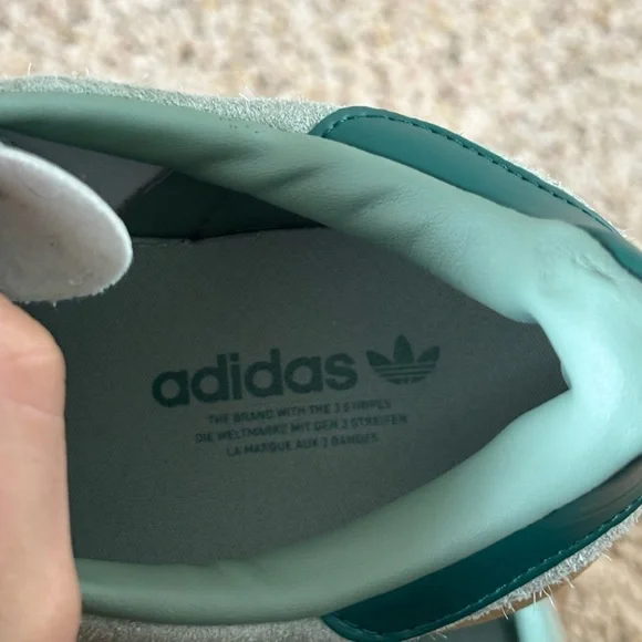 Adidas Gazelle Platform Sneakers in Sage Green and White - Picture 7 of 7